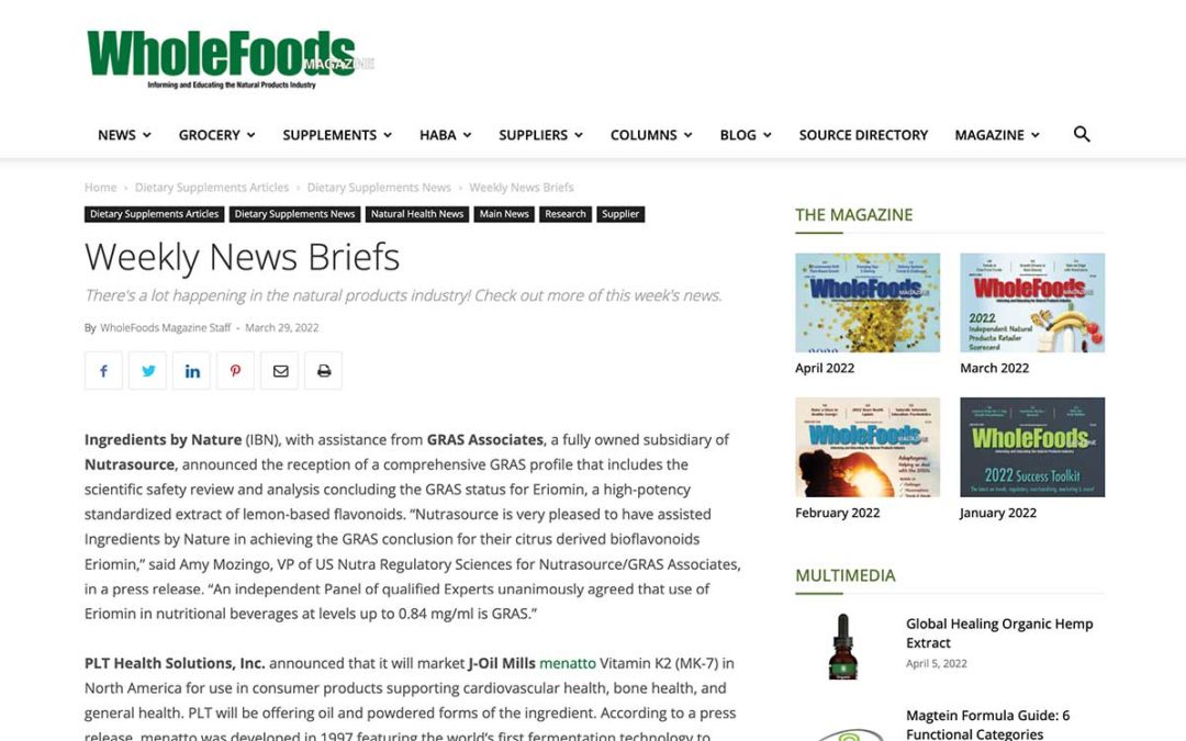Whole Foods Magazine website screenshot